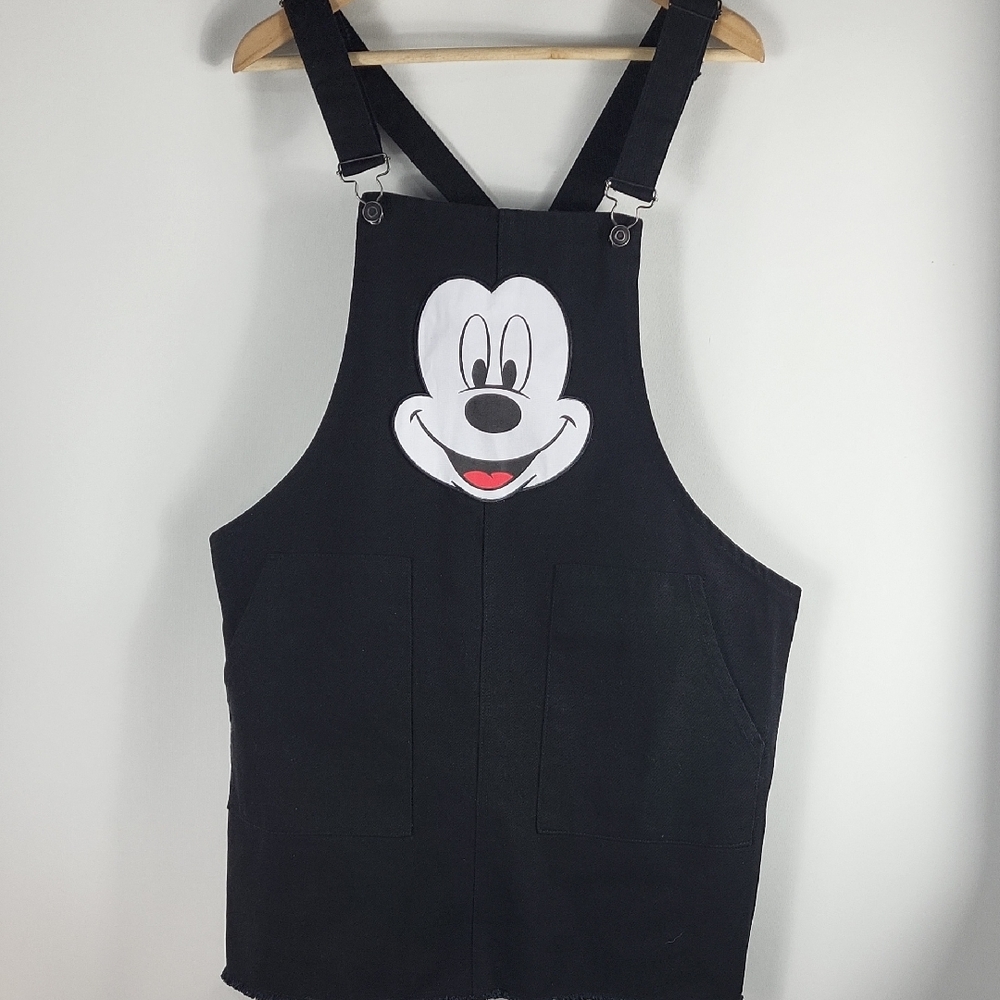 Mickey Mouse Black Denim Overall Skirt